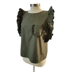 Chepe' Italy Ruffled Sleeve Blouse Sz Large
